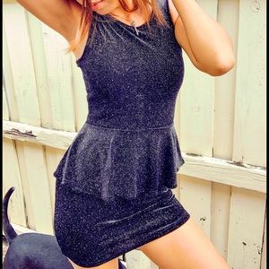 Agaci Peplum Glitter Mini